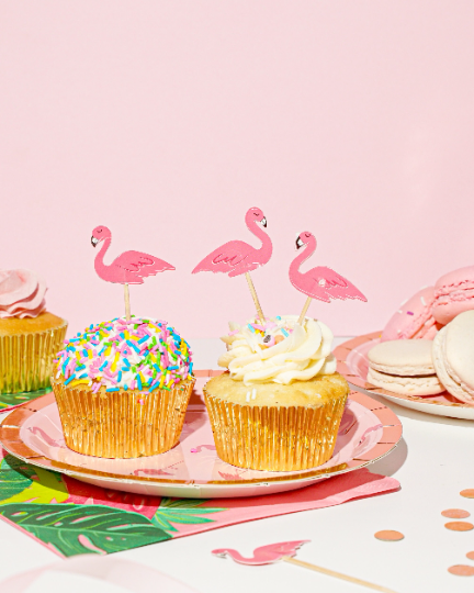 Flamingo Cupcake Toppers - Set of 12