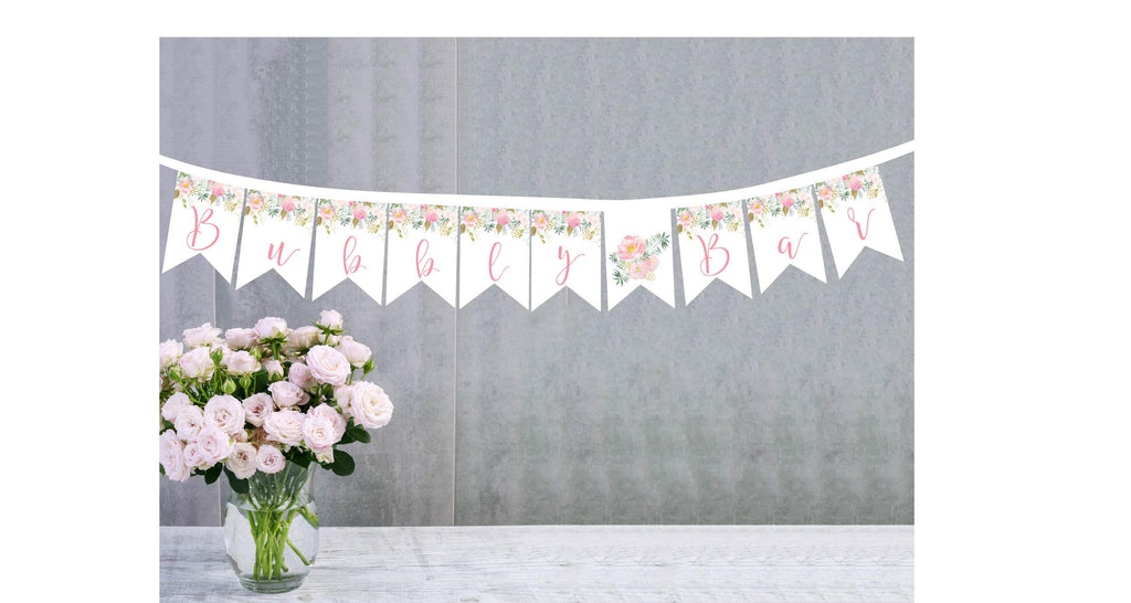Bubbly Bar Floral Banner