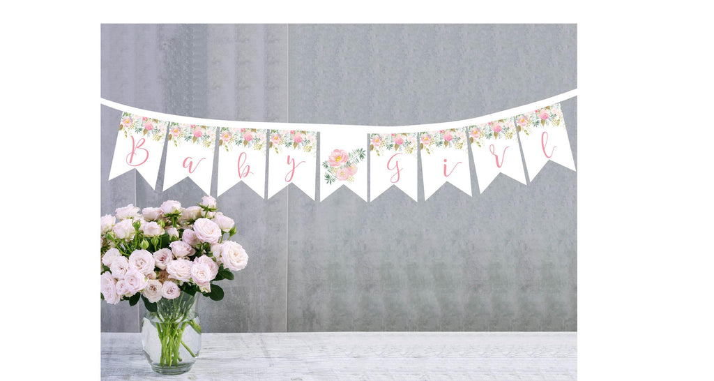 Baby Girl Floral Banner