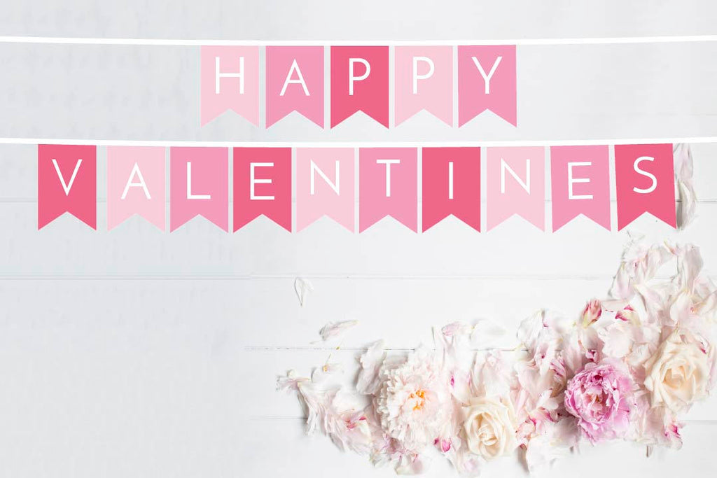 Happy Valentines Pink Banner