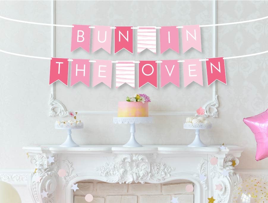Bun in the Oven Pink Banner