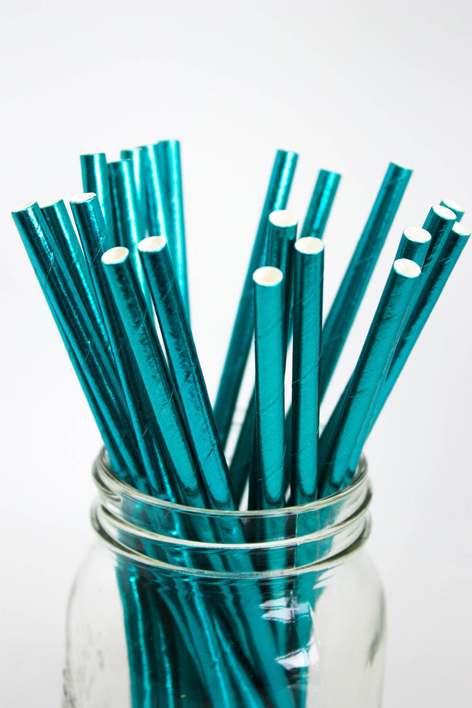 Blue Foil Straws