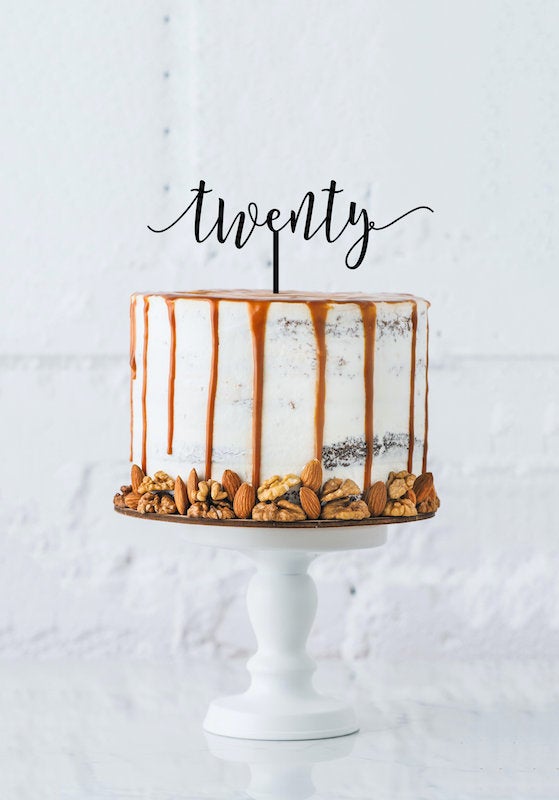 Twenty Acrylic Cake Topper