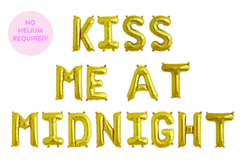 Kiss Me At Midnight Balloon Banner - New Year's Party Decor - New Year's Wedding Decor - Hello 2020 - Happy New Year Balloons