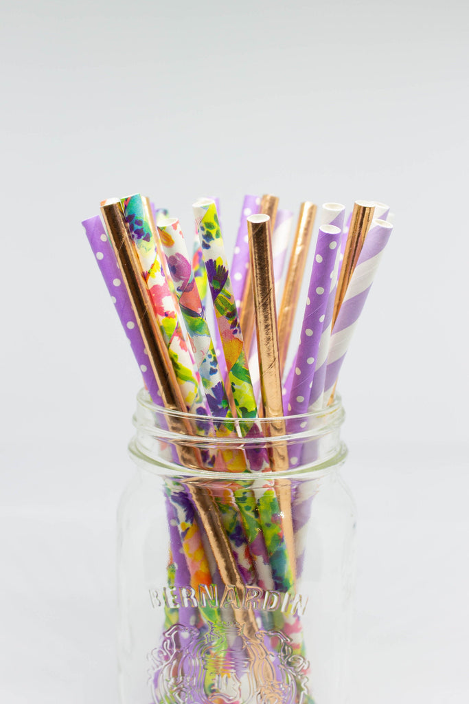 Floral Party Straws
