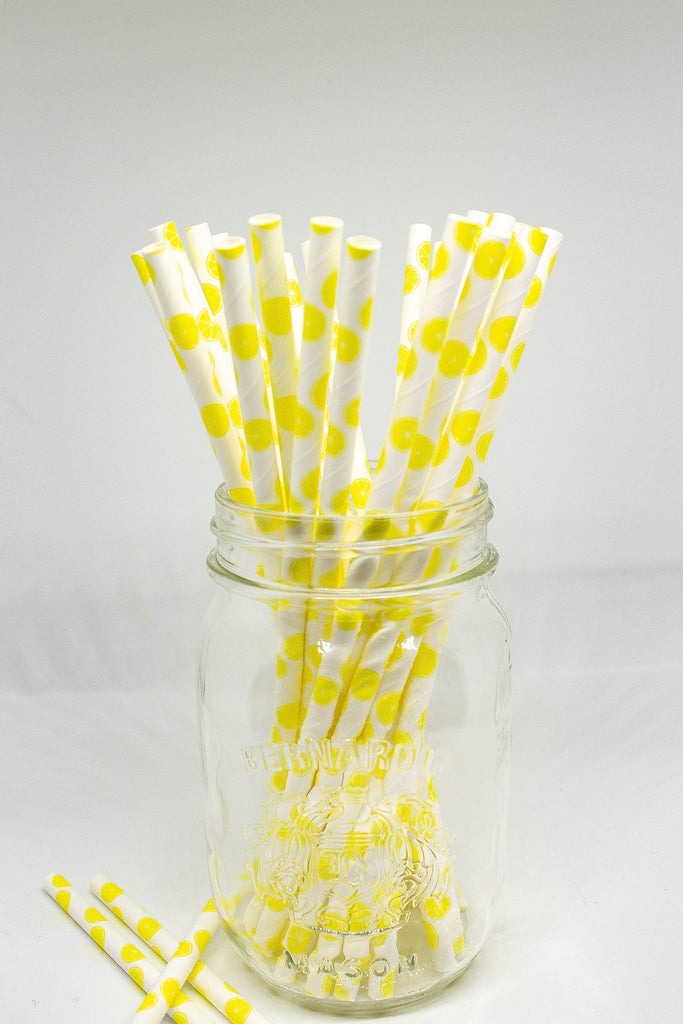 Lemon Paper Party Straws