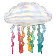 Cloud with Rainbow Streamers Balloon