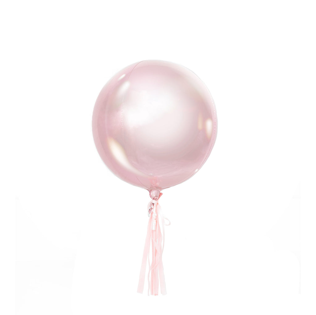 Pink Orb Balloon with Tassel - Bridal Shower Decor - Baby Shower - Birthday Balloon - Bachelorette Party - Pink Party Decor - Ships Flat